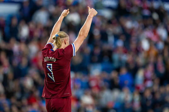 Erling Braut Haaland of Norway celebrates