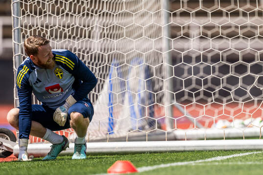goalkeeper Viktor Johansson of the Swedish men's national