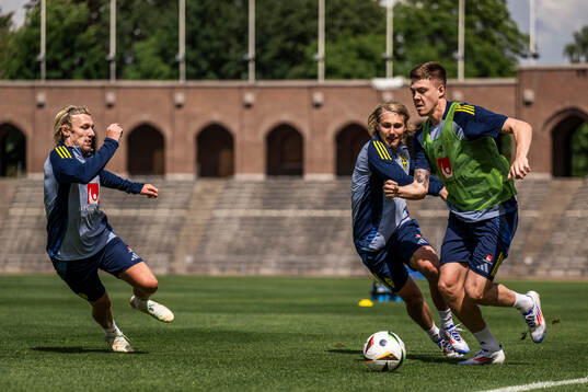 Emil Forsberg, Sebastian Nanasi and Emil Holm of the