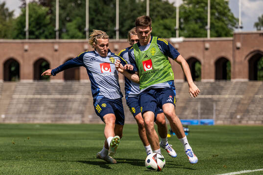 Emil Forsberg, Sebastian Nanasi and Emil Holm of the