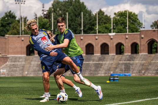 Emil Forsberg and Emil Holm of the Swedish men's national