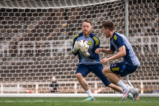 goalkeeper Viktor Johansson of the Swedish men's national