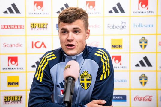 Samuel Dahl of the Swedish national football team at a