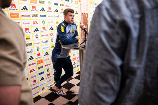 Samuel Dahl of the Swedish national football team at a