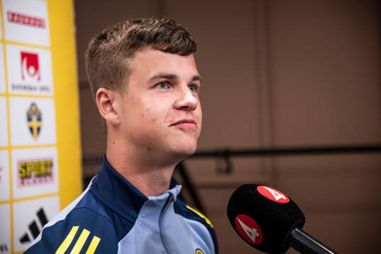 Samuel Dahl of the Swedish national football team at a