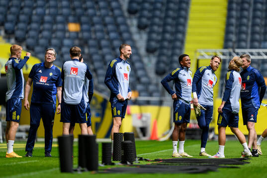 Simon Olsson, Niclas Eliasson and goalkeeper Viktor
