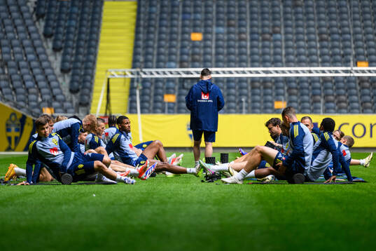 Isak Hien of the Swedish men's national football team at a