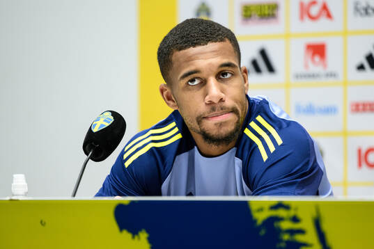 Isak Hien of the Swedish men's national football team at a