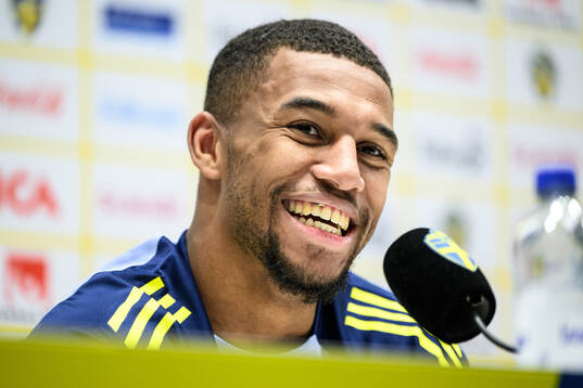 Isak Hien of the Swedish men's national football team at a