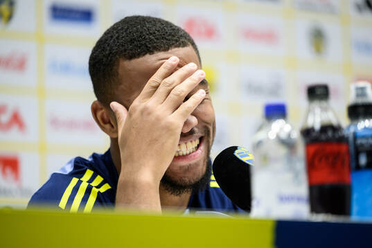 Isak Hien of the Swedish men's national football team at a