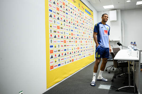 Isak Hien of the Swedish men's national football team at a
