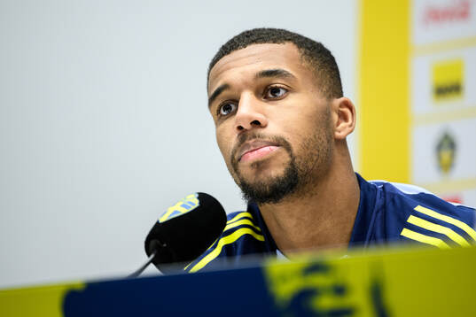 Isak Hien of the Swedish men's national football team at a