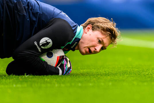 Goalkeeper Mathias Dyngeland of the Norwegian national