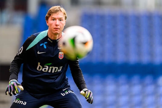 Goalkeeper Mathias Dyngeland of the Norwegian national
