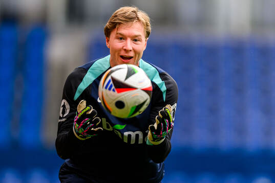 Goalkeeper Mathias Dyngeland of the Norwegian national