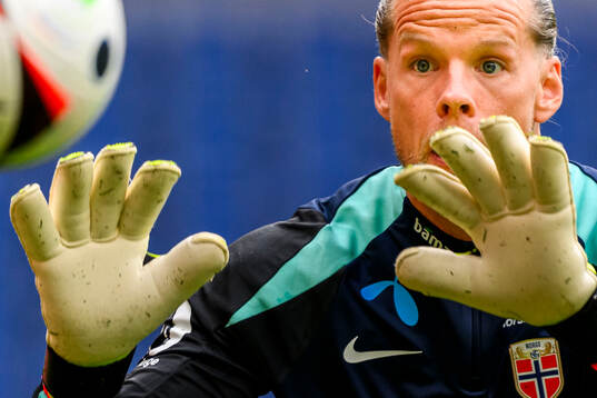 Goalkeeper Ørjan Håskjold Nyland of the Norwegian