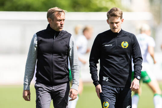 Hammarbys tränare Martin Sjögren och assisterande
