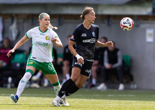 Hammarbys Eva Nyström och Växjö DFFs Jenny-Julia