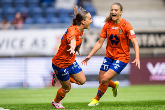 Maria Herdel Pedersen of AaFK Fortuna celebrates