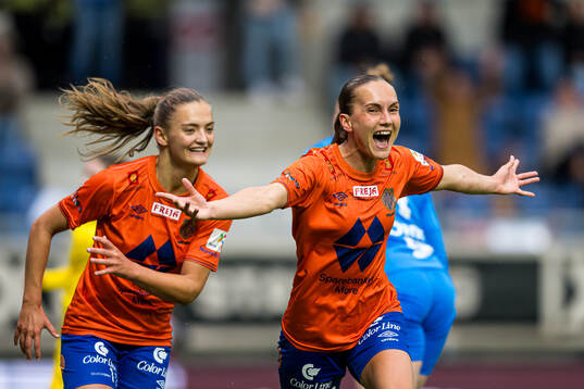 Maria Herdel Pedersen of AaFK Fortuna celebrates