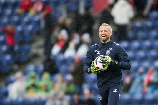 Goalkeeper Kasper Schmeichel of Denmark