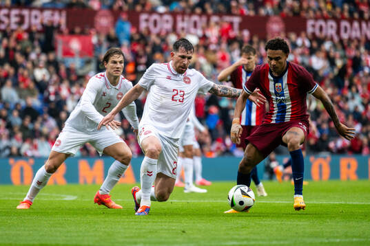 Pierre-Emilie Højbjerg of Denmark and Antonio Nusa of