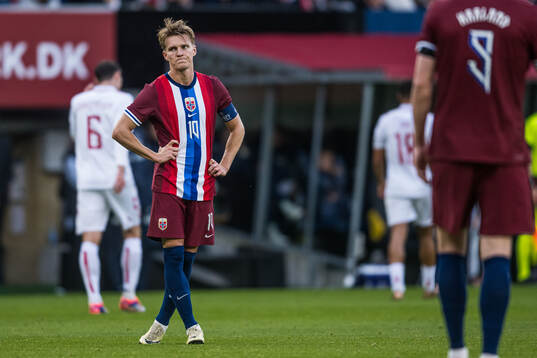 Martin Ødegaard of Norway looks dejected