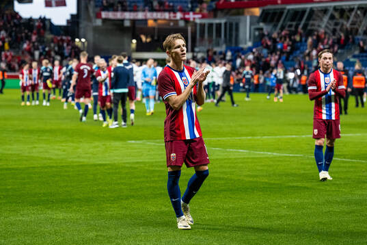 Martin Ødegaard of Norway looks dejected
