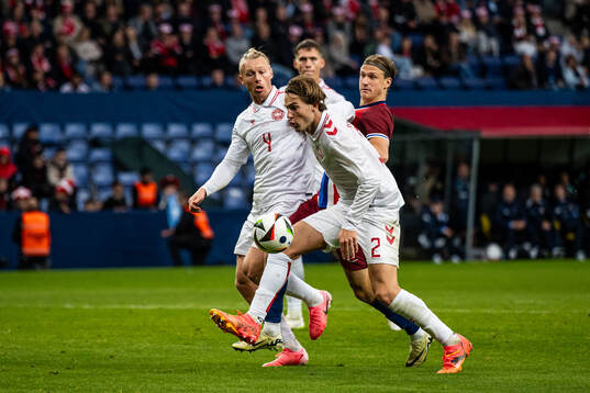 Simon Kjær, Joachim Andersen of Denmark and Erik Botheim
