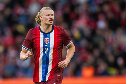 Erling Braut Haaland of Norway reacts