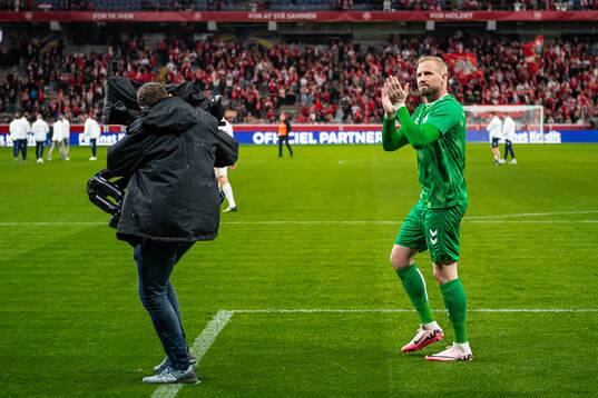 Goalkeeper Kasper Schmeichel of Denmark