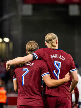 Erik Botheim and Erling Braut Haaland of Norway