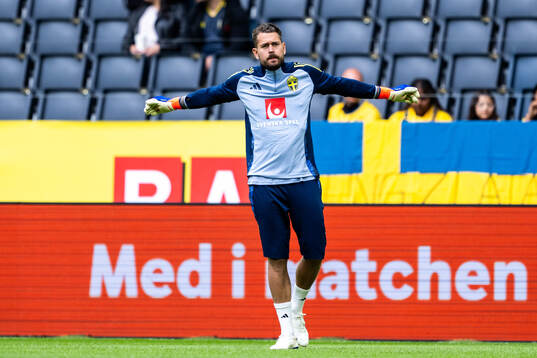 Goalkeeper Kristoffer Nordfeldt of Sweden
