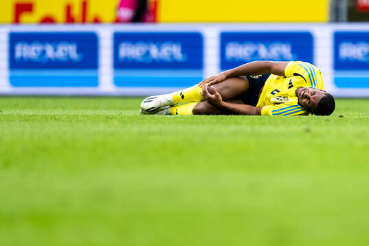 Isak Hien of Sweden in pain