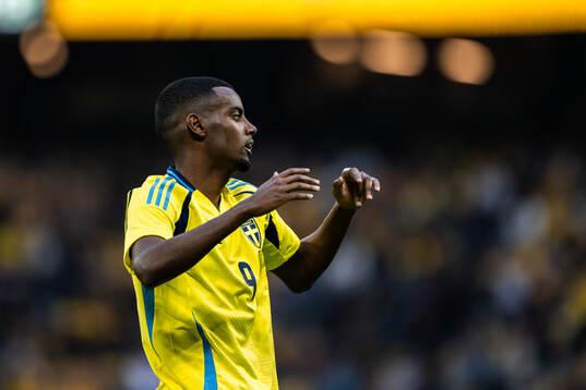 Alexander Isak of Sweden looks dejected