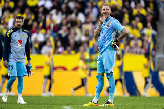 goalkeeper Robin Olsen of Sweden looks dejected