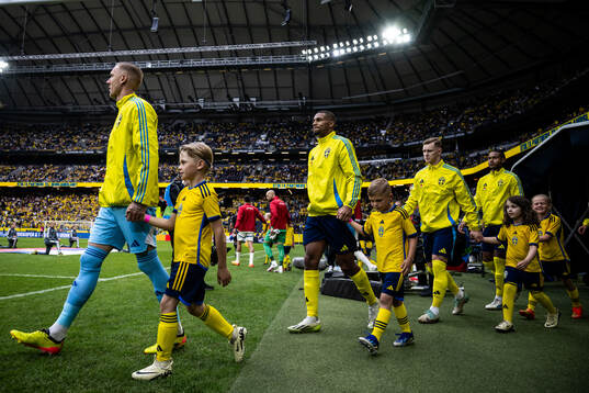 goalkeeper Robin Olsen, Isak Hien and Emil Krafth  of