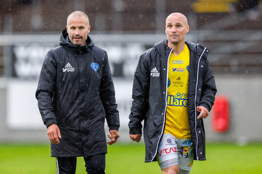 Falkenbergs tränare Christoffer Andersson och Christoffer