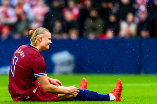 Erling Braut Haaland of Norway looks dejected