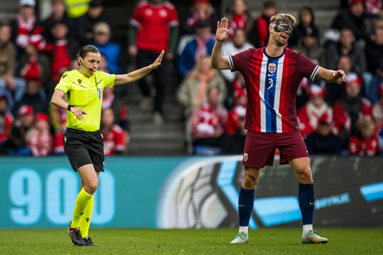 Kristoffer Ajer of Norway reacts