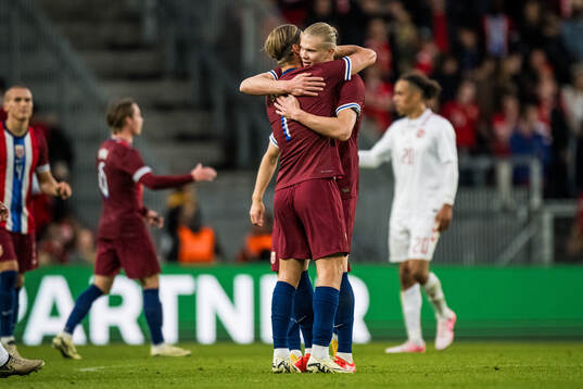 Erik Botheim and Erling Braut Haaland of Norway