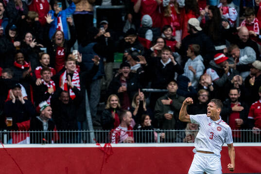Jannik Vestergaard of Denmark celebrates