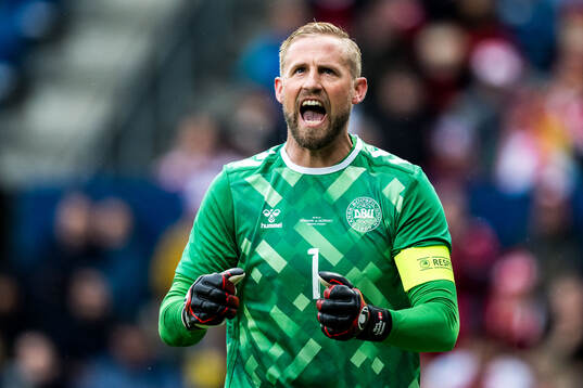 Goalkeeper Kasper Schmeichel of Denmark