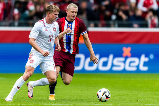 Victor Kristiansen of Denmark and Julian Ryerson of Norway