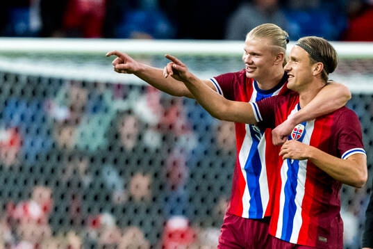 Erling Braut Haaland and Erik Botheim of Norway