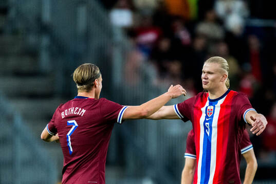 Erling Braut Haaland and Erik Botheim of Norway
