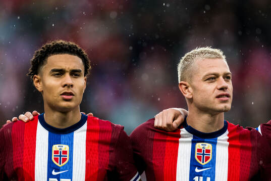 Antonio Nusa and Julian Ryerson of Norway