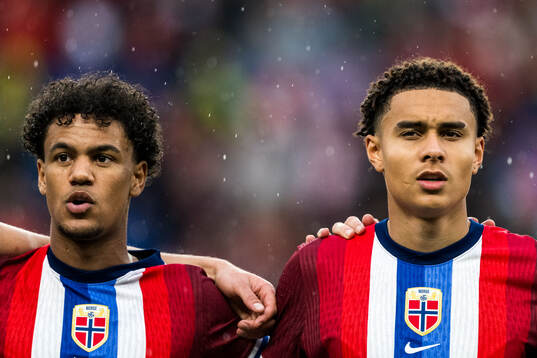 Oscar Bobb and Antonio Nusa of Norway