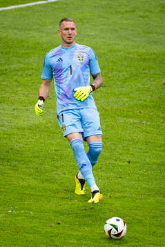 Goalkeeper Robin Olsen of Sweden
