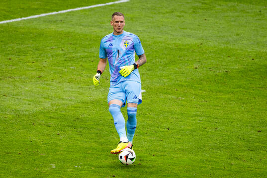 Goalkeeper Robin Olsen of Sweden
